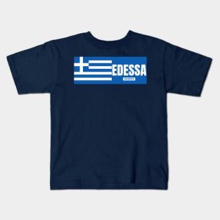 Edessa City with Greek Flag Kids T-Shirt